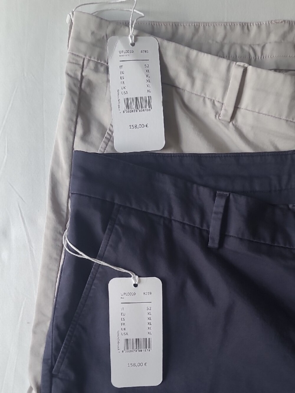 Set of 2 Straight-Fit Chino Pants. Light Gray & Navy Both 38X32. NWT. - Picture 13 of 16